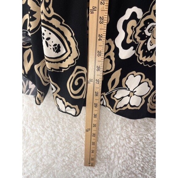 Vintage Blouse Women's Size 26/28 Asymmetrical Wrap Flared Bell Sleeves Y2K - Picture 2 of 8